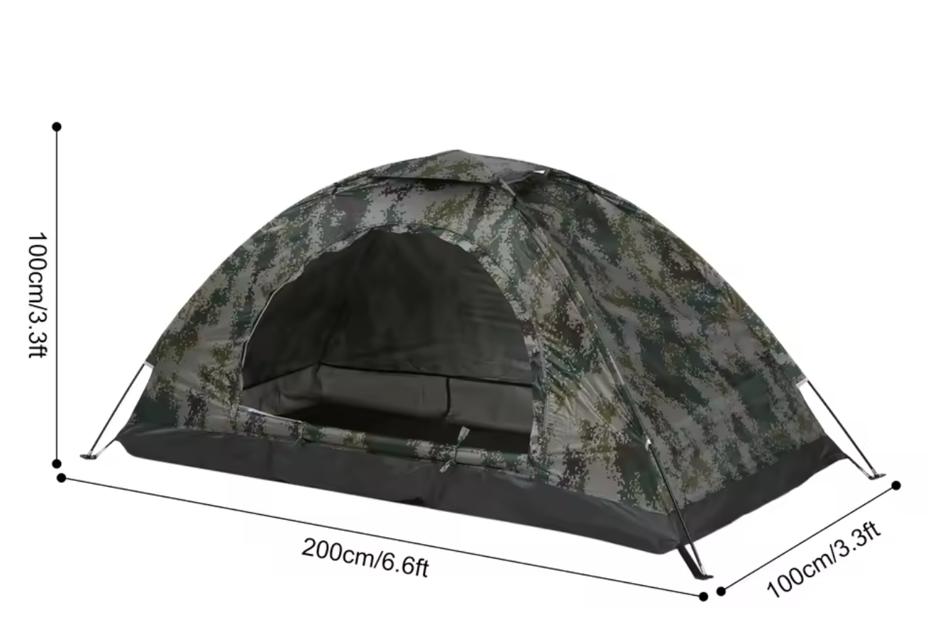 1/2 Person Ultralight Camping Tent Single Layer Portable Hiking Tent Anti-UV Coating UPF 30