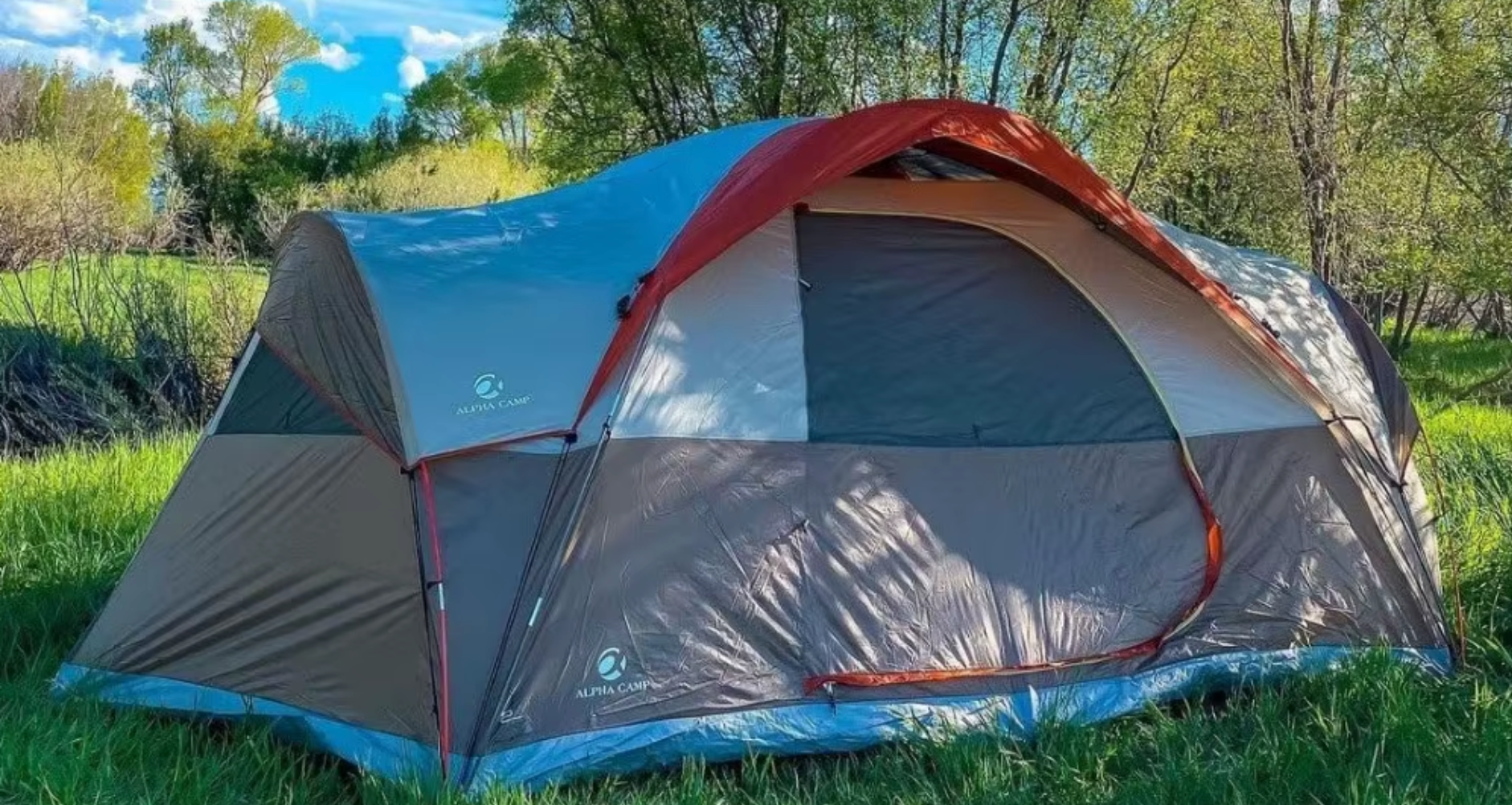 Lightweight Weatherproof 2-8 Person Camping Dome Tent with Rainfly, Portable Backpacking Instant Setup Tent