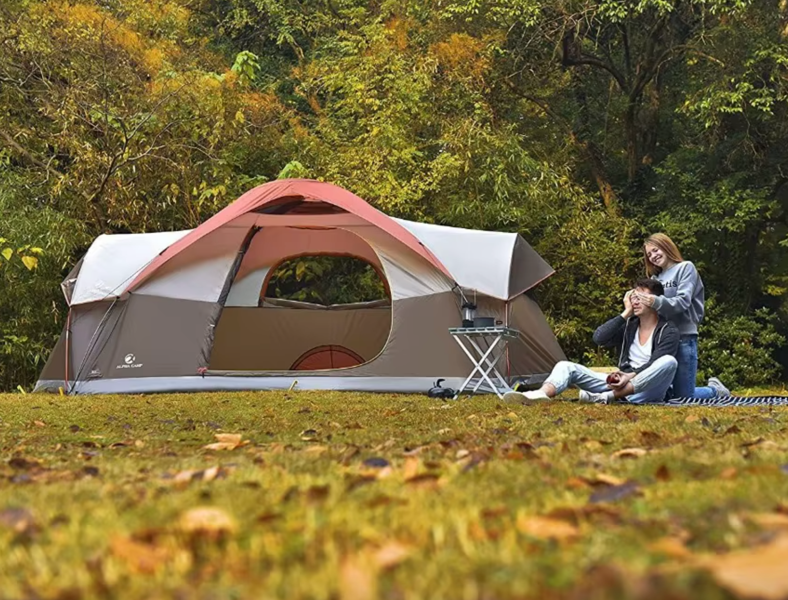 Lightweight Weatherproof 2-8 Person Camping Dome Tent with Rainfly, Portable Backpacking Instant Setup Tent