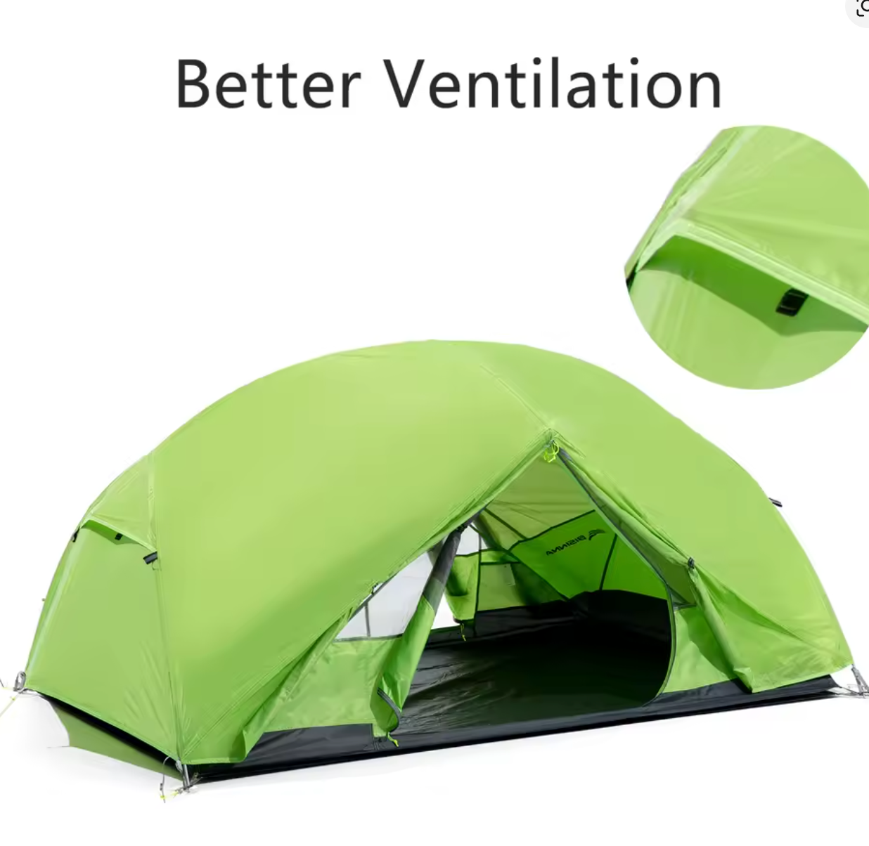 BISINNA 2 Person Ultralight Camping Tent 20D 380T Nylon Double Layer